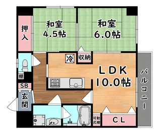 ユーロハイツ住吉【4階】の間取り