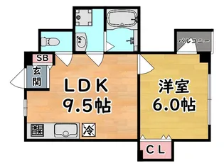 ヴィレッジ・リバー住吉【2階】の間取り
