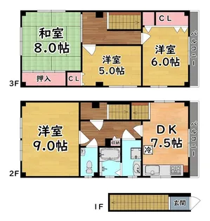 兵庫県神戸市灘区友田町4丁目【一戸建】の間取り