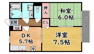 れいんぼー御影【1階】の間取り