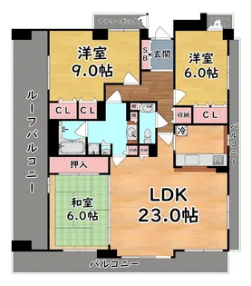 パーク・ハイム六甲八幡町【4階】の間取り