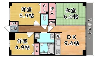 フィール神戸【7階】の間取り