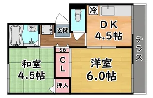 オークヒル上野【1階】の間取り