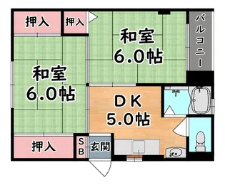 六甲コーポラス【4階】の間取り