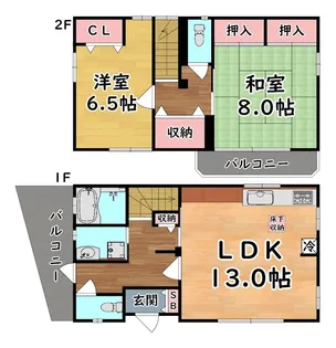 兵庫県神戸市東灘区住吉宮町3丁目【一戸建】の間取り