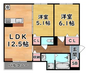 ソレアード魚崎北町【3階】の間取り
