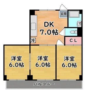 桑畑高徳マンション【2階】の間取り