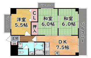 イトーピア灘KITANO【4階】の間取り