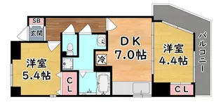 大栄・Kobe十一屋【4階】の間取り