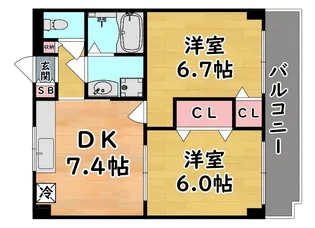 ルブニール西郷【3階】の間取り
