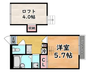 レオパレスEmirates住吉【2階】の間取り