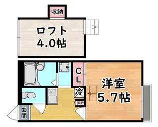 レオパレスノベルティー【2階】の間取り