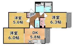 アプリーレ御影【4階】の間取り