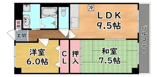 カルム六甲【1階】の間取り