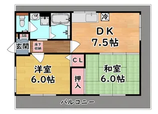 セジュール中田II【2階】の間取り