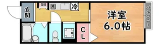 サムハイツ六甲【1階】の間取り