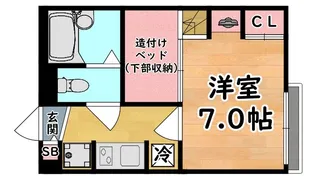 レオパレスみかけ【2階】の間取り