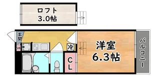 レオパレスJOYSTICK【3階】の間取り