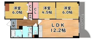 フロレセール南六甲【3階】の間取り
