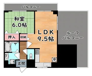 トーカンキャステール六甲道【6階】の間取り
