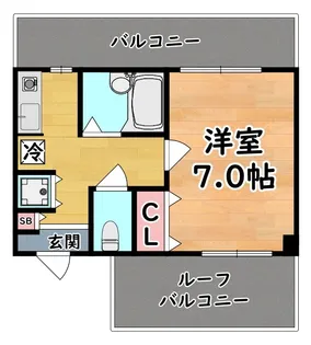 植田マンション城内【5階】の間取り