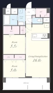 エクセルハイム東灘【4階】の間取り