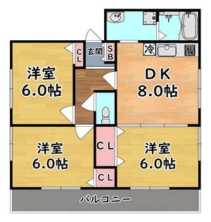 フレグランス御影【2階】の間取り