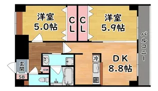 灘北レジデンス【9階】の間取り