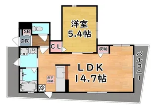 シャーメゾン高羽【1階】の間取り