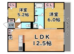 リアライズ箕岡【1階】の間取り