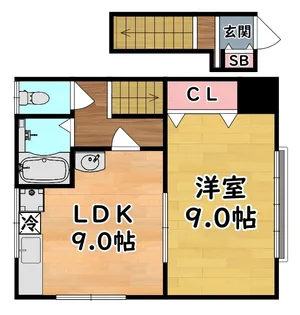 新灘北ハイツ【2階】の間取り