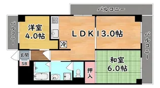 六甲北中ビル【3階】の間取り