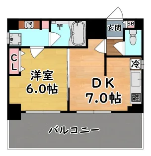 六甲壱番館【6階】の間取り