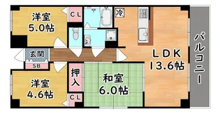 ボシュケ篠原【4階】の間取り