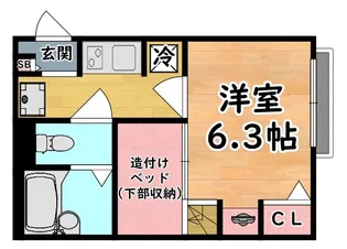 レオパレス高羽【2階】の間取り
