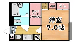 レオパレスみかけ【1階】の間取り