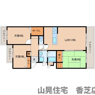 奈良県香芝市真美ヶ丘7丁目【マンション】の間取り