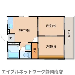 アーバンハイツ石田【202号室】の間取り