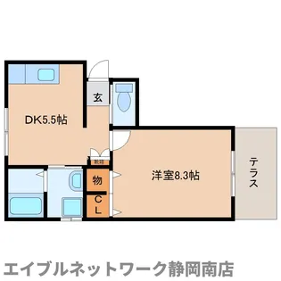 曲金館【103号室】の間取り