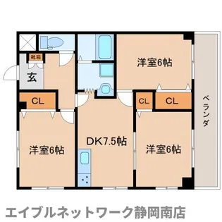 コンフォール大坪【203号室】の間取り
