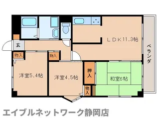 静岡県静岡市葵区北安東1丁目【マンション】の間取り