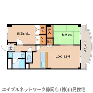 静岡県静岡市葵区上足洗1丁目【マンション】の間取り