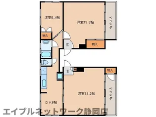 静岡県静岡市葵区新伝馬3丁目【マンション】の間取り