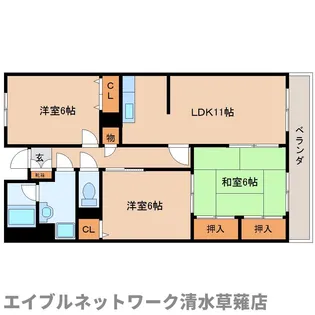 静岡県静岡市駿河区栗原【マンション】の間取り