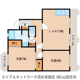 静岡県静岡市葵区西瀬名町【マンション】の間取り