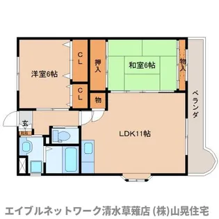 静岡県静岡市清水区上原2丁目【マンション】の間取り