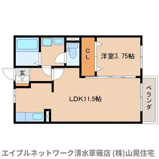 静岡県静岡市葵区西瀬名町【アパート】の間取り