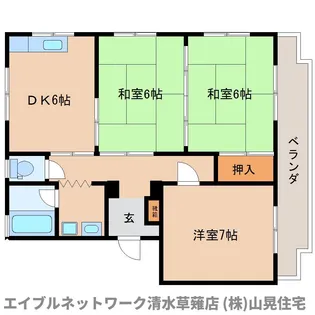 静岡県静岡市清水区草薙3丁目【マンション】の間取り