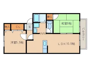 ラフィーネ瀬名【205号室】の間取り