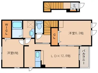 奈良県橿原市曽我町【アパート】の間取り